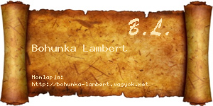 Bohunka Lambert névjegykártya